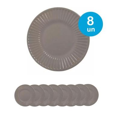 Imagem de 8un Prato sobremesa petiscos melamine plissé salgadinho 20cm - yangzi