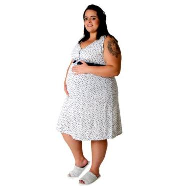 Imagem de Camisola Plus Size Linda Gestante Regata Coração Amamentação, 50/G1, C