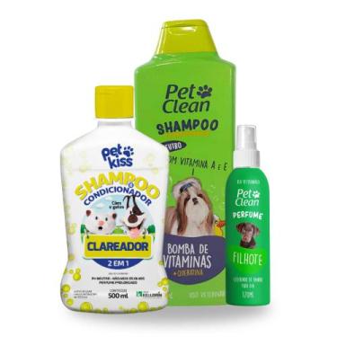 Imagem de Kit Perfume Para Pets 120ml +  Shampoo Pet Vitaminas 700ml + Shampoo P