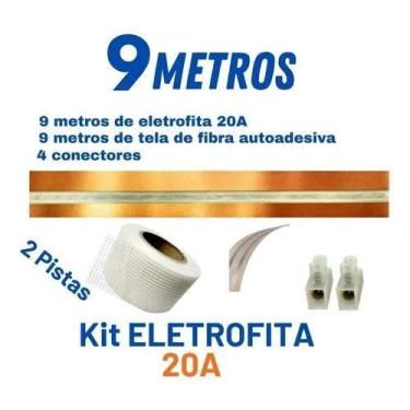 Imagem de Eletrofita 2 Pistas (20a): 9 Metros + 4 Conectores 20a.