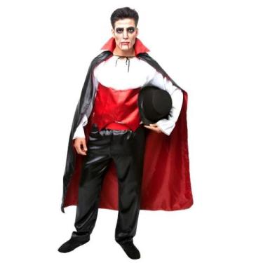 Imagem de Fantasia Vampiro Drácula Adulto Masculino Halloween - JADE FASHION, M