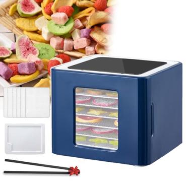 Imagem de Desidratador De Alimentos De AçO InoxidáVel Com 6 Bandejas,Secador De Frutas E Vegetais,Com Temporizador Digital AjustáVel E Controle De Temperatura Para Frutas,Vegetais, Carnes E Petiscos Para CãEs