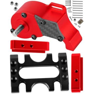 Imagem de BRCatWPark RC LCG Transmission Gearbox Upgrades Part for 1/10 Axial SCX10 SCX10 II 90046 SCX10 III AXI03007 RC Crawler Car,Aluminum Low Center of Gravity highperformance Transmission Gearbox,Red