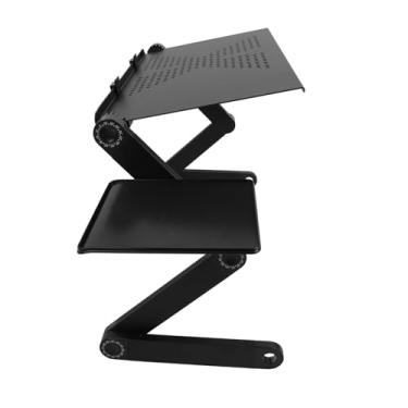 Imagem de Suporte Ajustável para Laptop, Base de Rotação de 360 ​​graus, Ergonômico, Dobrável, Suporte Portátil para Laptop Com Placa de Mouse para Mesa (Preto)