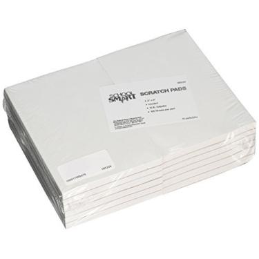 Imagem de Escova de arranhões inteligente com parte de trás de papelão, 10 x 15 cm, 100 folhas, branca, pacote com 12