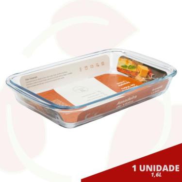 Imagem de 1 Travessa Refratária 1,6L Pequena Vidro Saladeira Microondas Doces - 