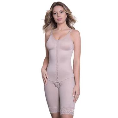 Imagem de Cinta Pos Cirurgica Modeladora Com Colchetes New Form 60401, M, Bege