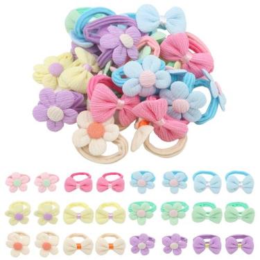 Imagem de Laços de Cabelo CAVETEE para Meninas - 36 Unidades com Flor e Laço