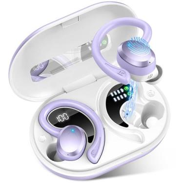 Imagem de Fones de Ouvido Sem Fio Rulefiss Q38 Bluetooth 5.3 - Esportivos (Roxos