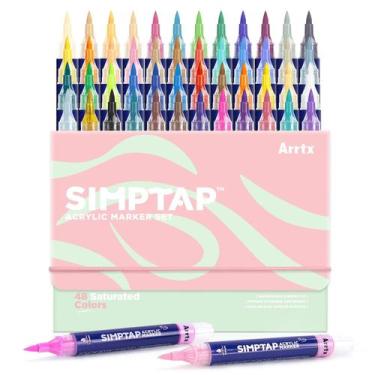 Imagem de Marcadores de Tinta Acrílica Arrtx Simptap Series - Conjunto com 48 Co