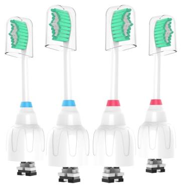 Imagem de Cabeças de escova de dentes de substituição para Philips Sonicare Série E, compatível com Sonicare Essence, Elite, Advance, CleanCare Escova de dentes elétrica rosqueada HX7022/66 HX7023/64,