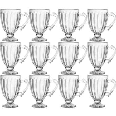 Imagem de 12 Xícaras Taças de Cristal 200ml com Pé Imperial Lyor Cafeteria Servir Expresso