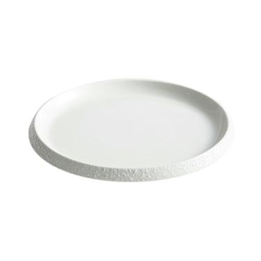 Imagem de Prato de prato criativo com borda de pedra de hotel, prato de concepção artística de cerâmica doméstica - 30 cm
