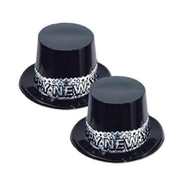 Imagem de Beistle Topo de plástico Stardust de ano novo, 1 ct, prata/ouro