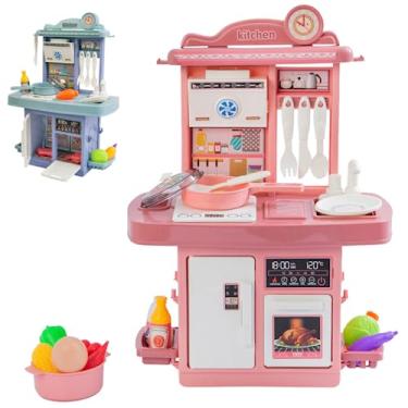 Imagem de Cozinha Infantil De Brinquedo Completa Sai Água e Som Com Acessórios Faz de conta
