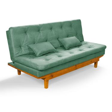 Imagem de Sofá Cama Caribe 3 Lugares Reclinavel Revestido Linho Base Madeira