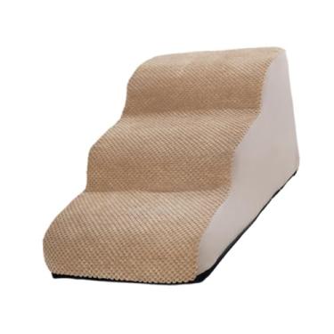 Imagem de Bothyi Escada de cachorro rampa de cachorro rampa de estimação macia, não deslizante, leve para cães de cama alta escadas de animais de estimação para gatos, Bege