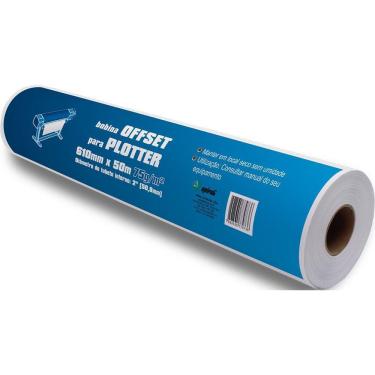 Imagem de Bobina para plotter, 610mmx50m, 75g offset (2diam. Interno), Spiral - pt 1 bb