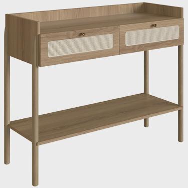 Imagem de Aparador Para Sala de Estar 2 Gavetas Pés Madeira Moss A03 Hanover Roble - Lyam Decor