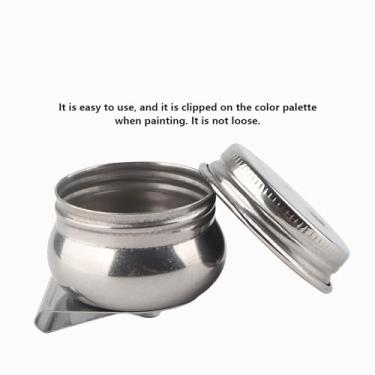 Imagem de Akozon Conjunto de Potes de óleo de Aço Inoxidável Com Tampa, Bico único, Recipiente de óleos para Pintura Artística, Tamanho Pequeno, Médio e Grande, Perfeito para Desenhos