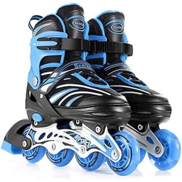 Imagem de Patins De Rolo Das Meninas,patins De Rolo,patins De Rolo Das Crianças,patins De Rolo Adultos,patins De Rolo Do Novato,patins Inline, Blue, M:34-38