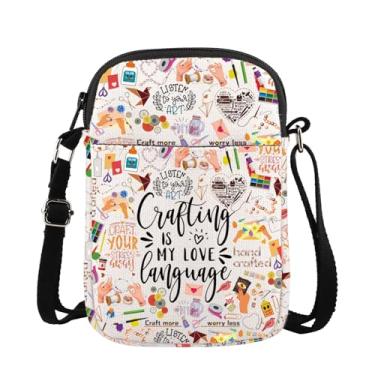 Imagem de WSNANG Seamstress Gift Crafting Is My Love Language Cossbody Bag com zíper Crafter Lover Messenger Bag Sewing Lover Gift, Crafting Cb, Moderno