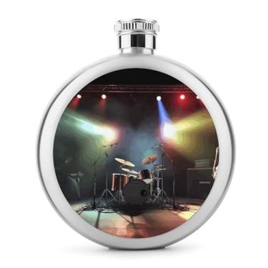 Imagem de Cantil de aço inoxidável, banda de rock, impressão de palco, frasco, clássico, cantil, garrafa de viagem, garrafa portátil de licor