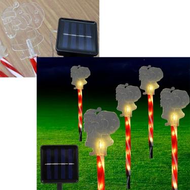 Imagem de Decoração Pisca Solar Papai Noel LEDs Amarelo Jardim De 2,5m