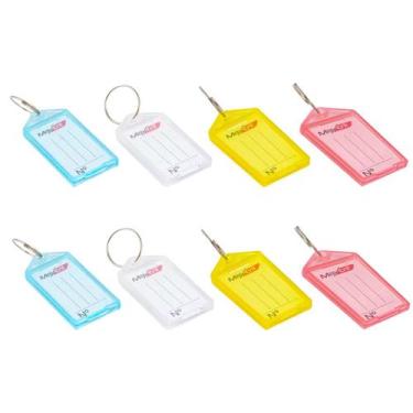 Imagem de Kit 08 Chaveiro Plástico Organizador De Chaves Com Etiqueta Pautada - 