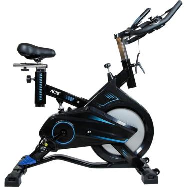Imagem de Bicicleta Ergométrica Residencial Spinning Pro Com Freio Mecânico - Preto e Azul