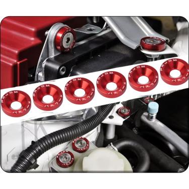 Imagem de Parafuso Arruela Anodizadas 10 Und M6 Tuning Carro Vermelho