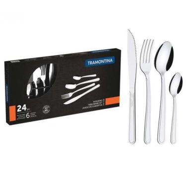 Imagem de Conjunto de Talher 24 Peças Inox Búzios Tramontina Original