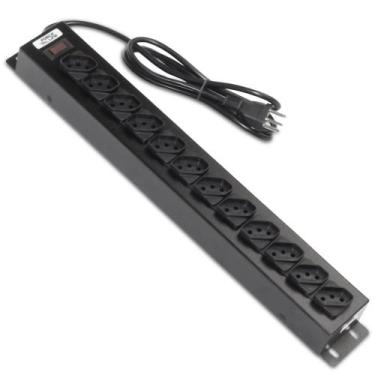 Imagem de Filtro de Linha Régua Extensora 10A 1,5M 12 Tomadas Preto - Force Line