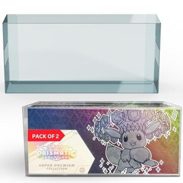 Imagem de Protetor de PET para Pokémon Prismatic Evolutions, caixa de coleção super premium, pacote com 2, capa transparente de 0,5 mm de espessura, à prova de poeira, resistente a arranhões, protetor de caixa