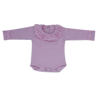 Imagem de Body Infantil com Gola e Punho de Renda Rosa - Kowak, Rosa, RN