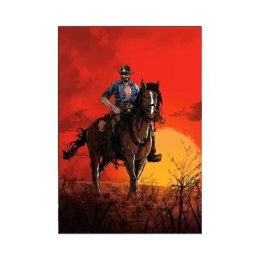 Imagem de Pôster De Arte Retrô Red Dead Redemption 2 Placa De Metal Decorativa P