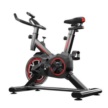Imagem de Bicicleta Ergométrica Vertical MAX com Amortecimento, 3kg de Inércia, Compacta e Estável, Ideal para Treino em Casa – Suporta até 110kg, Preto/Vermelho
