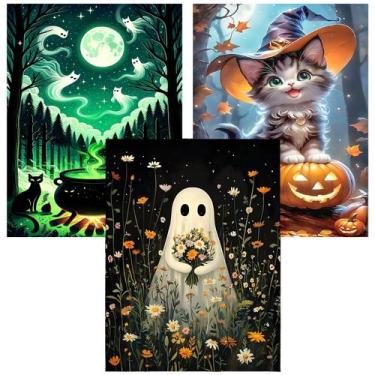 Imagem de Kit de artesanato Meothan Halloween, pacote com 3 tintas preciosas de 