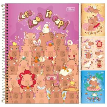 Imagem de Kit C/ 4 Caderno Capyclub Capivara Universitário Espiral TILIBRA - 1 Matéria 80 Folhas