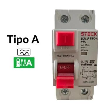 Imagem de Interruptor Diferencial Bipolar 40A DR-A 2P Steck Classe A - Segurança