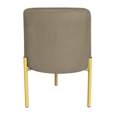 Imagem de Puff Decorativo Soren Suede Marrom Rato Pés De Ferro Dourado - Pallazio