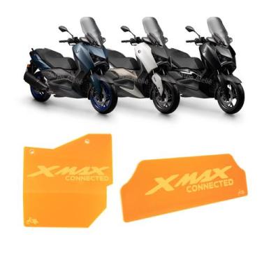 Imagem de Kit Protetor Motor E Divisória Grande Acrílico Xmax 250 - Jaspe Ateliê