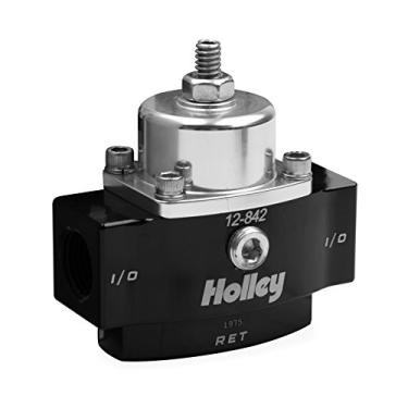 Imagem de Holley Regulador de pressão de combustível de tarugo ajustável de 4,5 a 9 PSI 12-842 com vazamento inativo e portas NTP de 9,5 mm