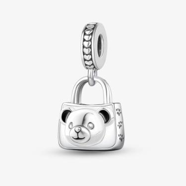 Imagem de 1 bolsa de urso elegante com berloque de prata para mulheres, faça você mesmo, fabricação de joias e roupas diárias, decoração de joias combinando para mulheres, presente para mamãe