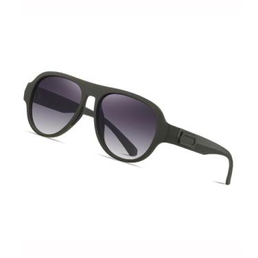 Imagem de Óculos de sol masculinos polarizados óculos de sol modernos esportivos óculos escuros legais corrida pesca SY6118, Armação verde-oliva | Lente preta gradiente, Large