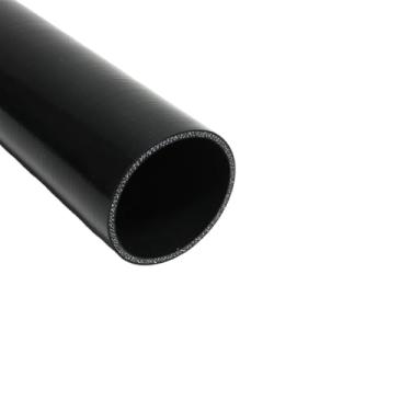 Imagem de I33T Tubo de silicone automotivo, mangueira de silicone de acoplador reto ID 5" (127 mm), mangueira universal de refrigeração de radiador de 4 camadas de alta temperatura 1 m (preto)
