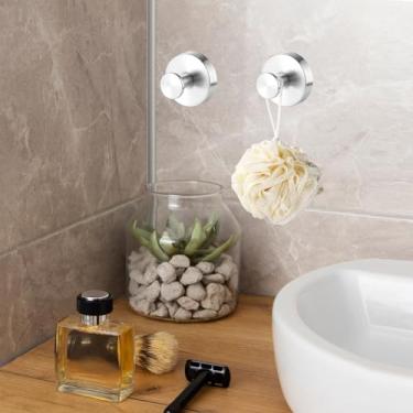 Imagem de Gancho de ventosa sem broca para chuveiro, banheiro, cozinha, porta de vidro, espelho, toalha de azulejo, casaco, suporte de gancho de roupão de banho