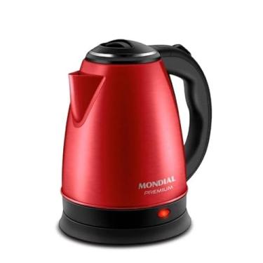 Imagem de Chaleira Elétrica Premium 2 Litros 1500W 127V - Vermelha Inox – Desligamento Automático, Potência, Segurança e Estilo na Sua Cozinha!