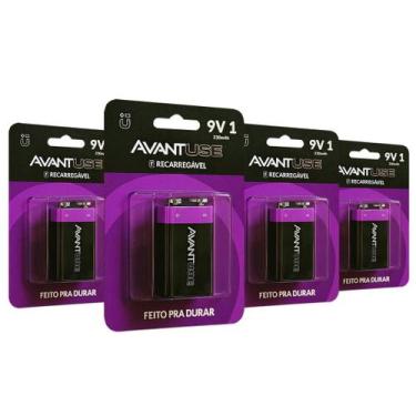 Imagem de Kit 1,2,3 e 4 Pilhas Baterias Recarregável 9v Cod 408430021 Avant Use,