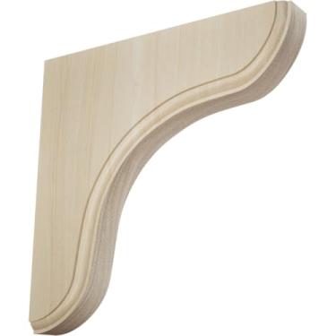 Imagem de Ekena Millwork BKTW02X11X11EARW 4,5 cm L x 26,3 cm P por 26,6 cm A Suporte de madeira Eaton, madeira de borracha